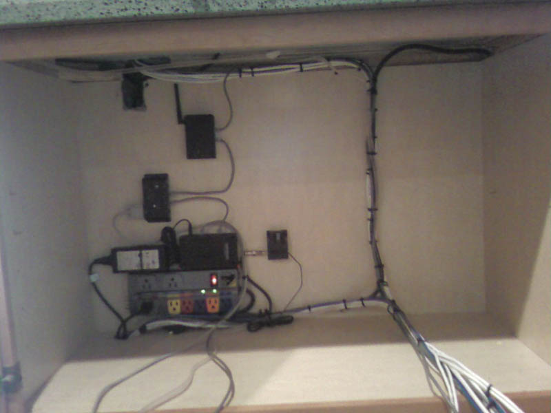 wiring in cabinet